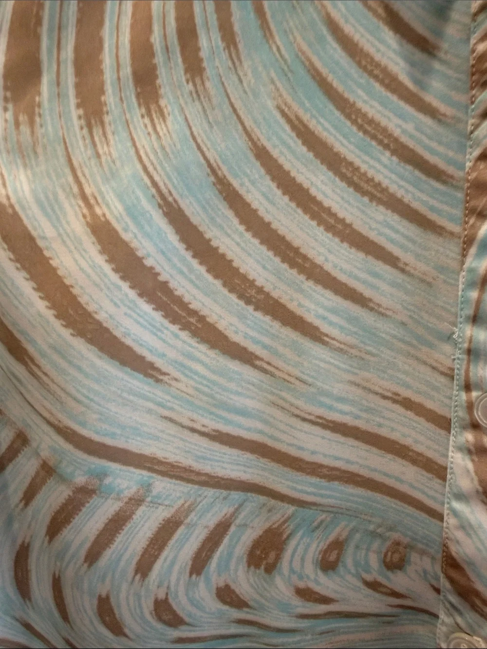 Chico's Aqua & Taupe Swirl-Pattern Button Down Shirt